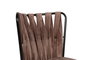 Hanah Home Kuśaklı-233 V4 Juego de 4 Sillas de Terciopelo y Metal, Marron Claro y Negro